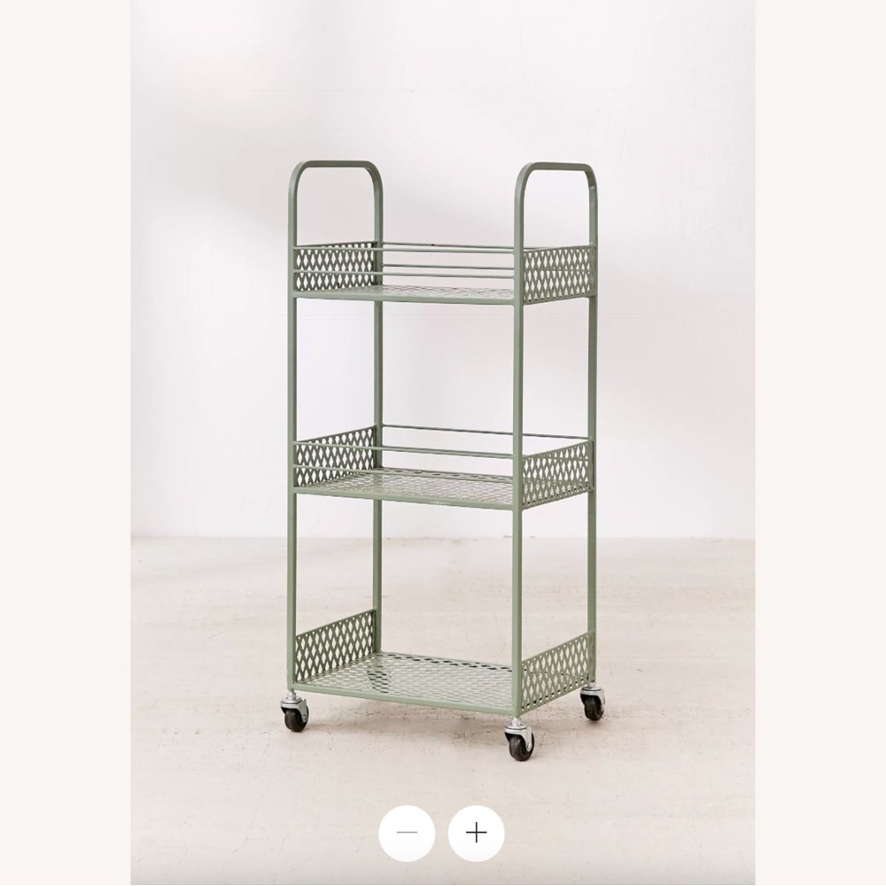 Moving soon!! Urban Outfitters Green 3-tier Langley Metal Rolling Storage Cart